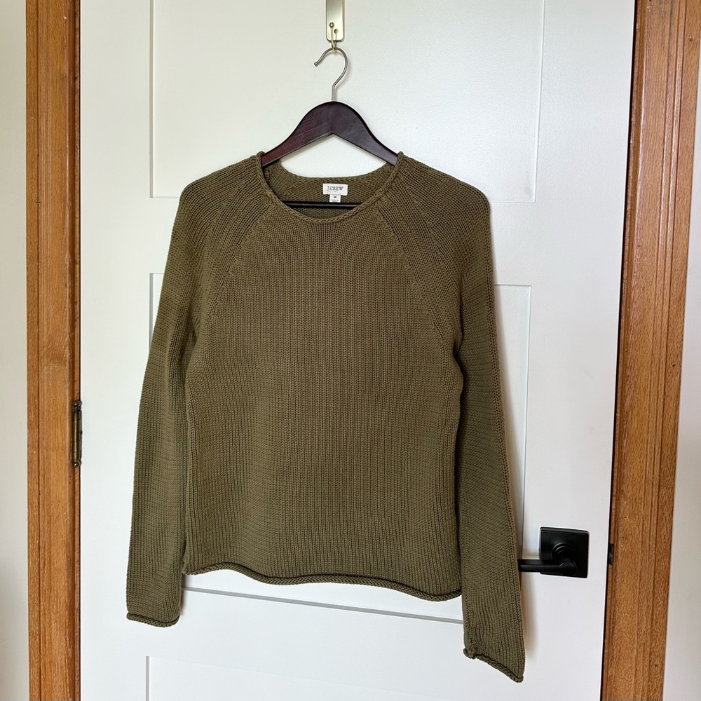 J.Crew Green Knit Roll Neck Sweater - Size Medium (Like New!)